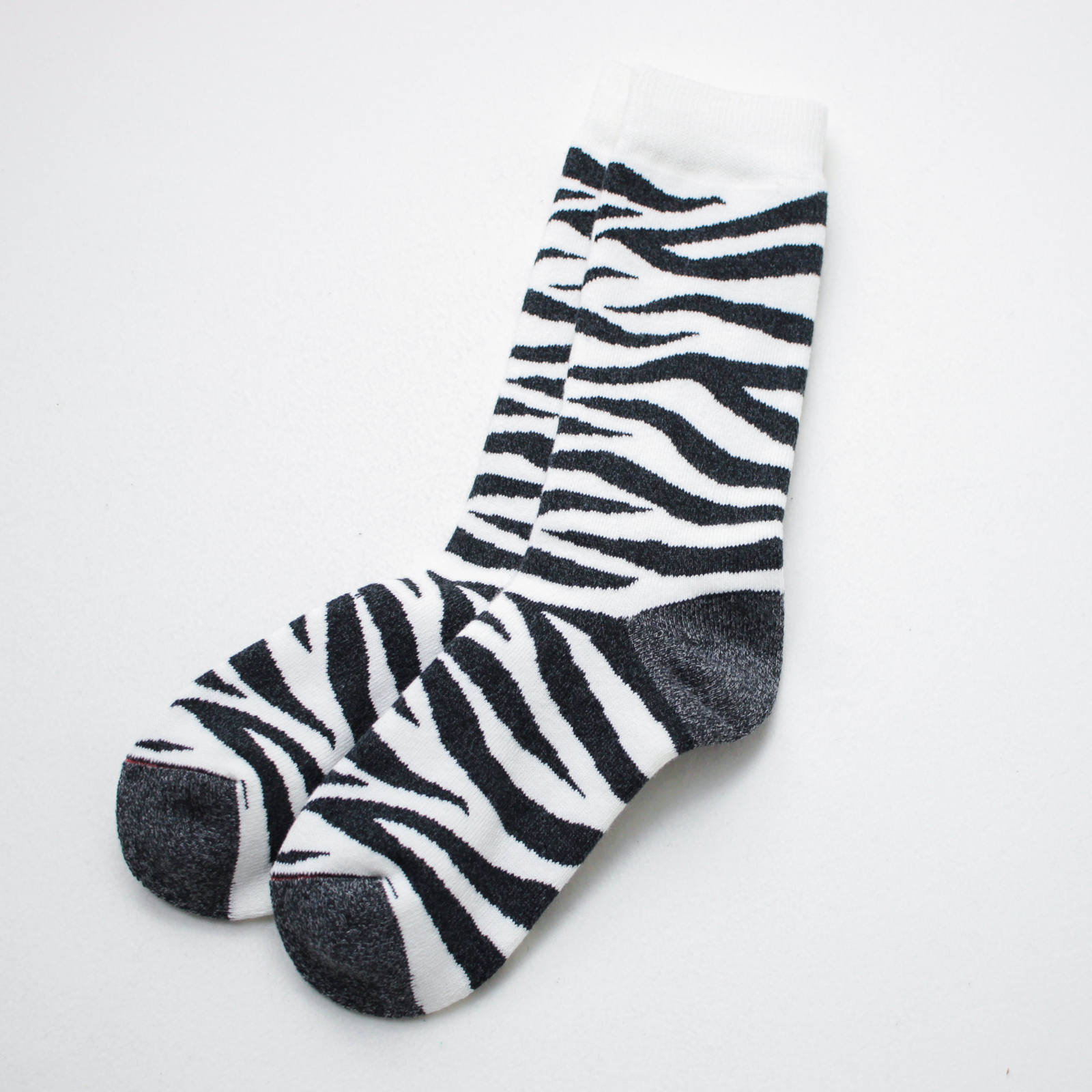 Rototo 程よい肉厚感でクッション性の高いゼブラ柄ソックス Zebra Socks Tomoshibi
