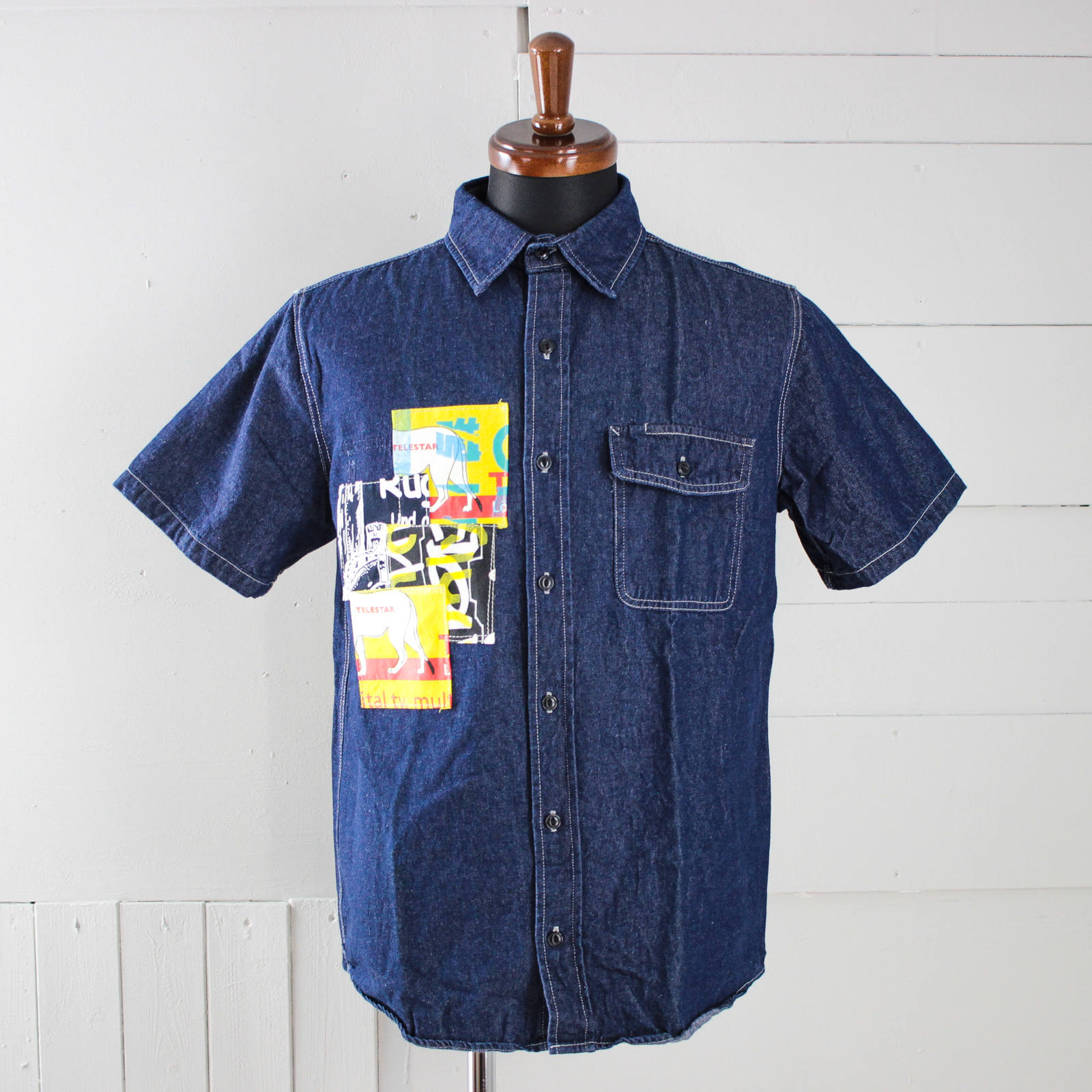 Tomoshibi デザイナーが 着たい と思う服を作ったらこうなったデニムシャツ リメイクパッチデニムシャツ Tomoshibi